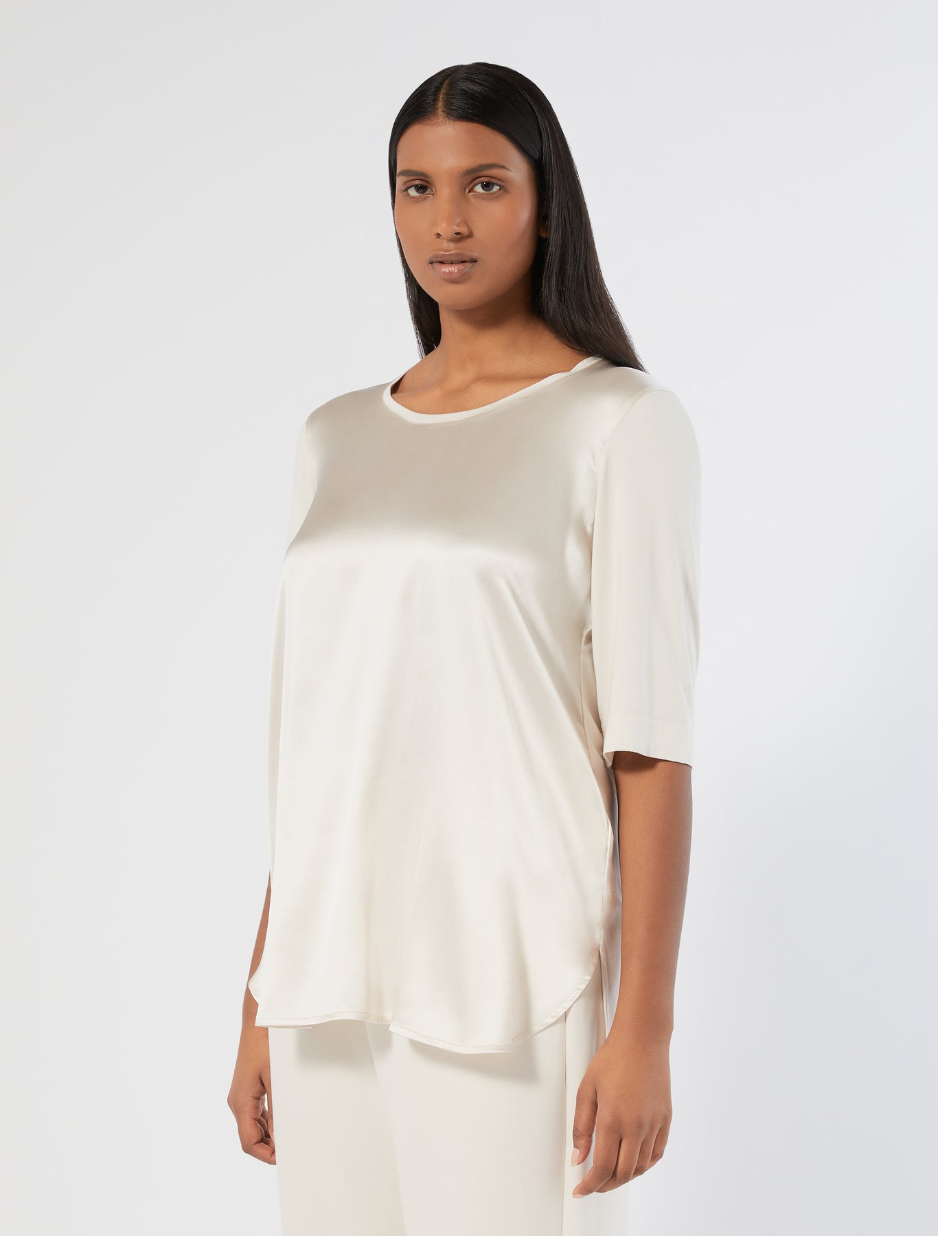 Jersey and satin T-shirt