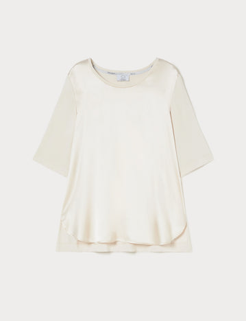Jersey and satin T-shirt
