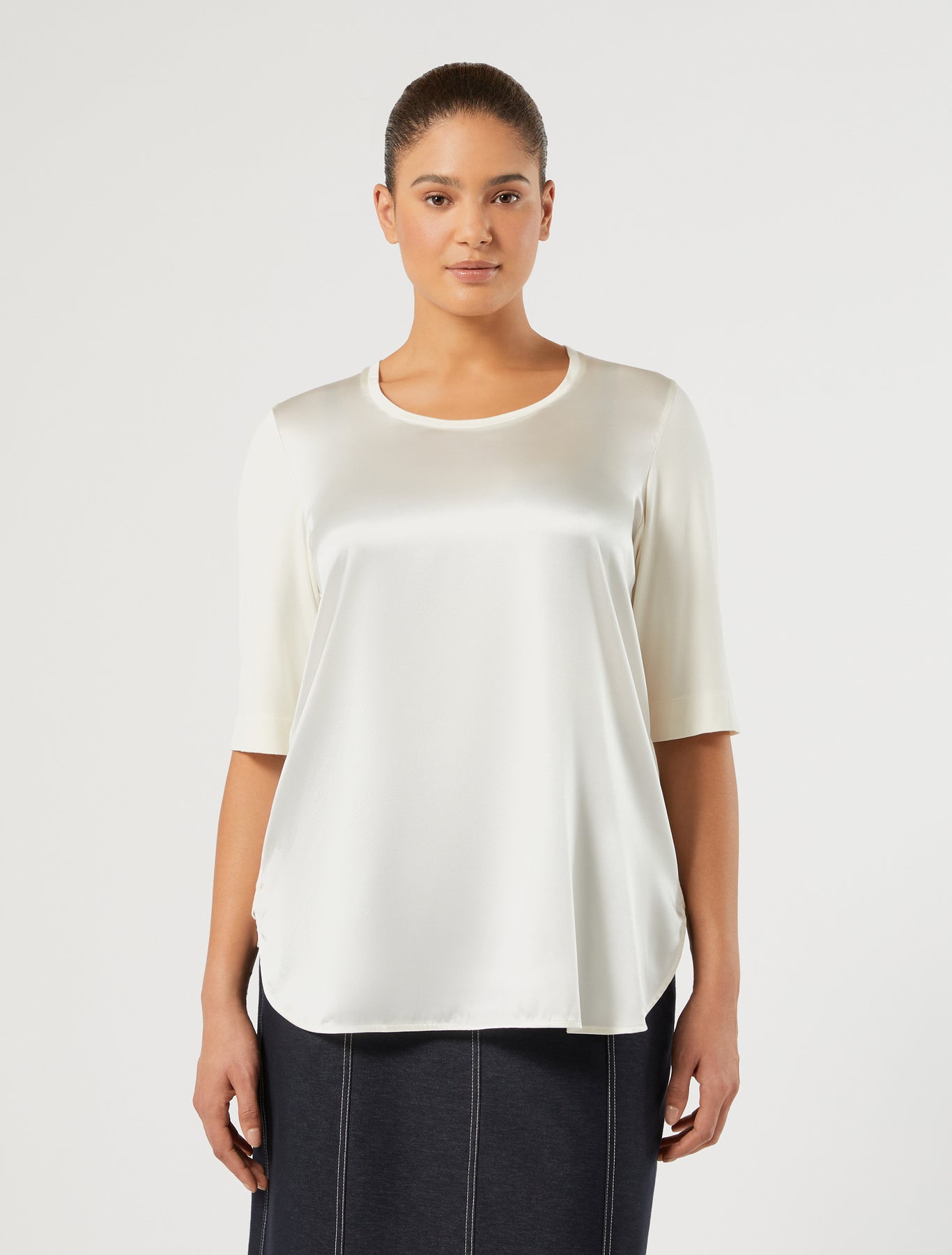 Marina Rinaldi jersey and satin t-shirt for woman