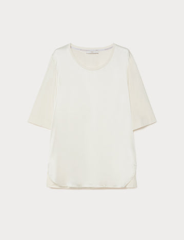 Marina Rinaldi jersey and satin t-shirt for woman