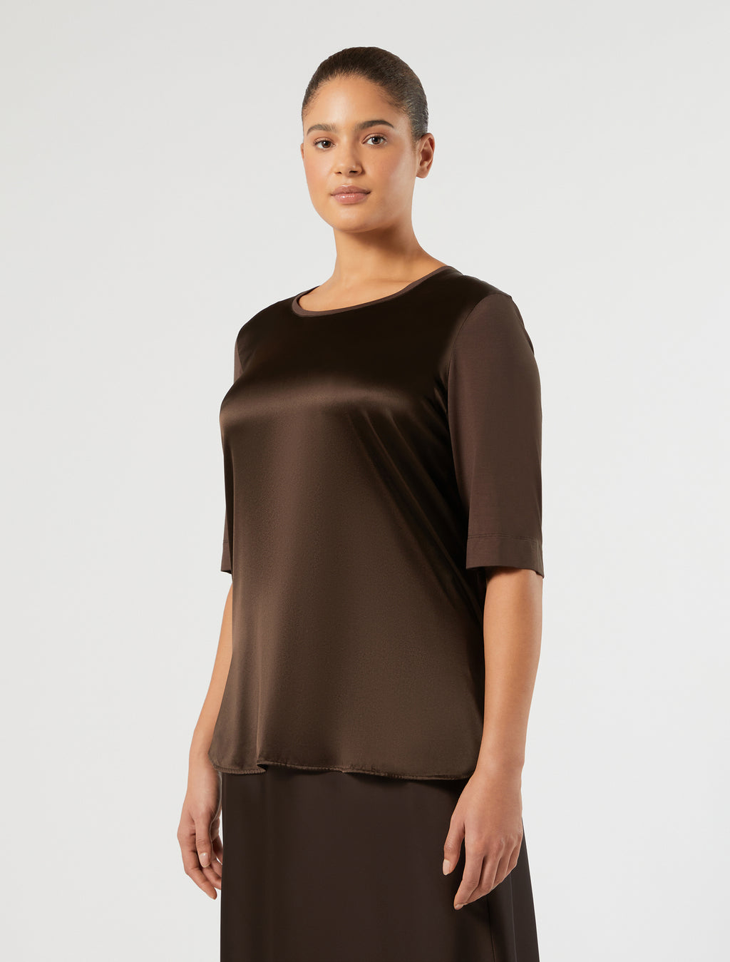 Marina Rinaldi jersey and satin t-shirt for woman