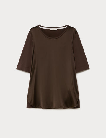 Marina Rinaldi jersey and satin t-shirt for woman