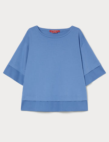 Jersey and satin T-shirt