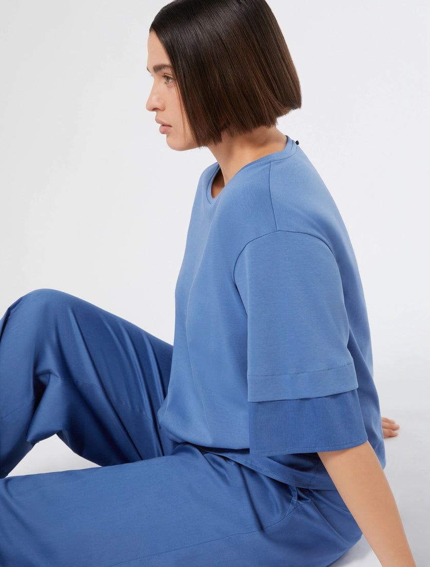 Jersey and satin T-shirt