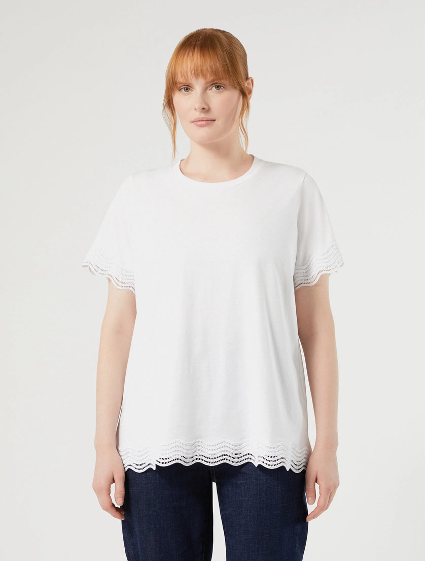 Jersey T-shirt with lace detail