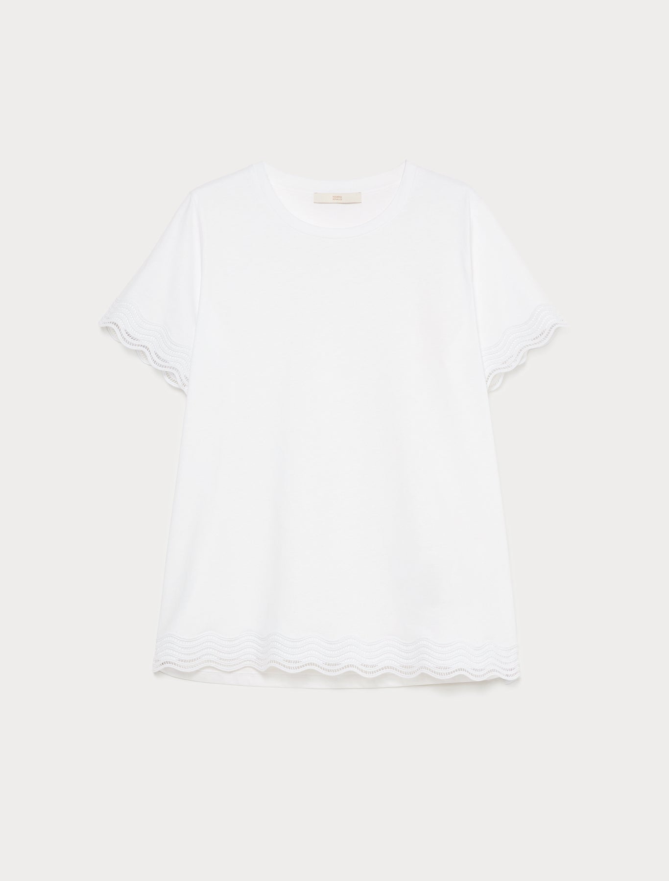 Marina Rinaldi jersey t-shirt with lace detail for woman